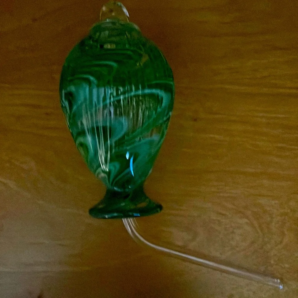 Blown Glass Hummingbird Feeder
